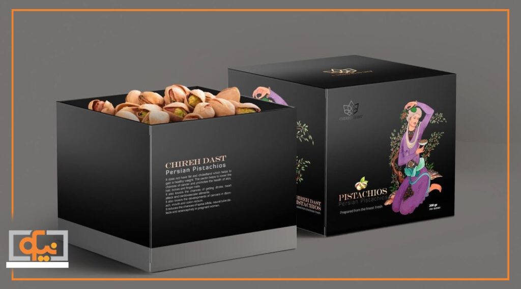 کارتن بسته بندی پسته صادراتی با چاپ اختصاصی